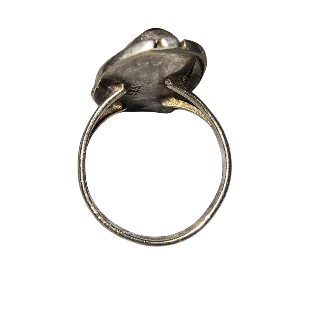 Vintage Tiger Eye And Sterling Silver Southwest Style Split Shank Ring - Picture 9 of 11